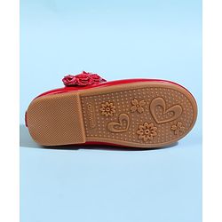 Cute Walk by Babyhug Velcro Closure Ballerina With Floral Applique - White