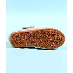 Cute Walk by Babyhug Ballerina With Velcro Closure & Floral Applique - Beige