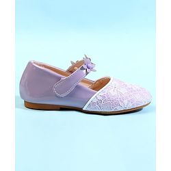 Cute Walk by Babyhug Ballerina With Velcro Closure & Floral Applique - Beige
