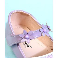 Cute Walk by Babyhug Ballerina With Velcro Closure & Floral Applique - Beige