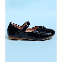 Cute Walk by Babyhug Velcro Closure Solid Ballerina - Black