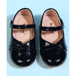 Cute Walk by Babyhug Velcro Closure Solid Ballerina - Black