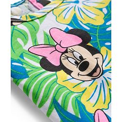 Babyhug Disney Single Jersey Knit Half Sleeves Top  & Denim Skirt Set with Minnie Mouse Graphic & Badge Detailing - Multicolor