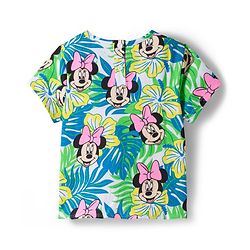 Babyhug Disney Single Jersey Knit Half Sleeves Top  & Denim Skirt Set with Minnie Mouse Graphic & Badge Detailing - Multicolor