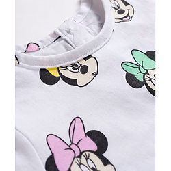 Babyhug Disney Single Jersey Knit Half Sleeves Top & Denim Skirt Set with Minnie Mouse Graphic - Multicolor