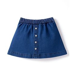 Babyhug Disney Single Jersey Knit Half Sleeves Top & Denim Skirt Set With Aristocrats Marie Graphics - Pink & Blue