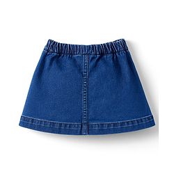 Babyhug Disney Single Jersey Knit Half Sleeves Top & Denim Skirt Set With Aristocrats Marie Graphics - Pink & Blue