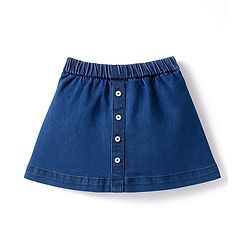Babyhug Disney Single Jersey Knit Half Sleeves Top & Denim Skirt Set With Aristocrats Marie Graphics - Pink & Blue