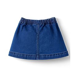 Babyhug Disney Single Jersey Knit Half Sleeves Top & Denim Skirt Set With Aristocrats Marie Graphics - Pink & Blue