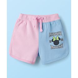 Babyhug Disney Single Jersey Knit Half Sleeves T-Shirts & Shorts Set with Minnie Mouse Graphic - Multicolor