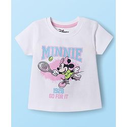 Babyhug Disney Single Jersey Knit Half Sleeves T-Shirts & Shorts Set with Minnie Mouse Graphic - Multicolor