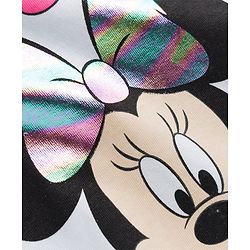 Babyhug Disney Single Jersey Knit Half Sleeves Cut & Sew T-Shirt & Shorts Set with Minnie Moues Graphic & Badge Detailing - Multicolor