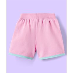 Babyhug Disney Single Jersey Knit Half Sleeves Cut & Sew T-Shirt & Shorts Set with Minnie Moues Graphic & Badge Detailing - Multicolor