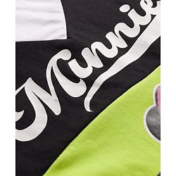 Babyhug Disney Single Jersey Knit Half Sleeves Dress with Minnie Mouse Graphic & Badge Detailing - Multicolor