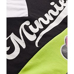 Babyhug Disney Single Jersey Knit Half Sleeves Dress with Minnie Mouse Graphic & Badge Detailing - Multicolor