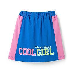 Babyhug Disney 100% Cotton Knit Half Sleeves Cut N Sew Top & Skirt With Minnie Mouse Front & Back Print - Multicolour