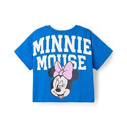 Babyhug Disney 100% Cotton Knit Half Sleeves Cut N Sew Top & Skirt With Minnie Mouse Front & Back Print - Multicolour