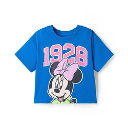 Babyhug Disney 100% Cotton Knit Half Sleeves Cut N Sew Top & Skirt With Minnie Mouse Front & Back Print - Multicolour