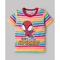 Babyhug Marvel 100% Cotton Knit Half Sleeves T-Shirt With Spider Man Graphic Pack of 3 - Multicolour