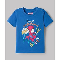 Babyhug Marvel 100% Cotton Knit Half Sleeves T-Shirt With Spider Man Graphic Pack of 3 - Multicolour