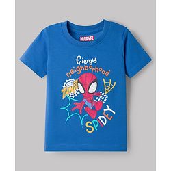 Babyhug Marvel 100% Cotton Knit Half Sleeves T-Shirt With Spider Man Graphic Pack of 3 - Multicolour