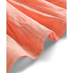 Babyhug Cotton Woven Half Sleeves Drop Shoulder Antibacterial Frock With Floral Embroidery - Orange