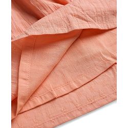 Babyhug Cotton Woven Half Sleeves Drop Shoulder Antibacterial Frock With Floral Embroidery - Orange