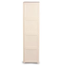 Babyhug 4 Layer Sun & Cloud Theme High Density Plastic Storage Cabinet for Kids - White| Multipurpose Organizer for Toys, Books & Clothes| Easy to Install| Easy Open Shelves| Nursery Organizer