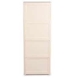 Babyhug 4 Layer Sun & Cloud Theme High Density Plastic Storage Cabinet for Kids - White| Multipurpose Organizer for Toys, Books & Clothes| Easy to Install| Easy Open Shelves| Nursery Organizer