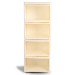 Babyhug 4 Layer Sun & Cloud Theme High Density Plastic Storage Cabinet for Kids - White| Multipurpose Organizer for Toys, Books & Clothes| Easy to Install| Easy Open Shelves| Nursery Organizer