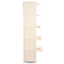 Babyhug 4 Layer Sun & Cloud Theme High Density Plastic Storage Cabinet for Kids - White| Multipurpose Organizer for Toys, Books & Clothes| Easy to Install| Easy Open Shelves| Nursery Organizer