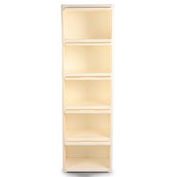 Babyhug 4 Layer Sun & Cloud Theme High Density Plastic Storage Cabinet for Kids - White| Multipurpose Organizer for Toys, Books & Clothes| Easy to Install| Easy Open Shelves| Nursery Organizer