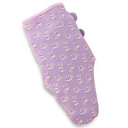 Babyhug 100% Interlock Cotton Baby Swaddle Wrapper Pack of 2 - Rabbit & Rainbow Print|Soft Breathable Fabric| Newborn Swaddling Wrap| Secure Velcro Closure| New Born Essential| Prevents Startle Effect