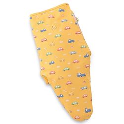 Babyhug 100% Interlock Cotton Baby Swaddle Wrapper Pack of 2 - Rabbit & Rainbow Print|Soft Breathable Fabric| Newborn Swaddling Wrap| Secure Velcro Closure| New Born Essential| Prevents Startle Effect