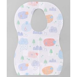 Babyhug Triple Layer Disposable Feeding Bibs Pack of 30| Waterproof| Crumb Catcher Pocket| Travel Friendly| Hygienic & Easy to Wear| Single Use Bibs for 6+ Months Babies
