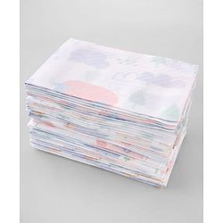 Babyhug Triple Layer Disposable Feeding Bibs Pack of 30| Waterproof| Crumb Catcher Pocket| Travel Friendly| Hygienic & Easy to Wear| Single Use Bibs for 6+ Months Babies