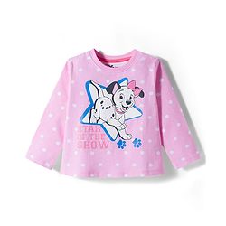 Babyhug Disney Single Jersey Knit Full Sleeves Night Suit With 101 Dalmatians Graphics - Pink