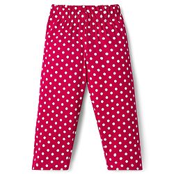Babyhug Cotton Knit Full Sleeves Co-ords Night Suit with Polka Dot Print - Maroon