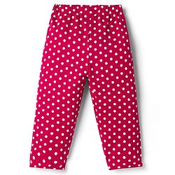 Babyhug Cotton Knit Full Sleeves Co-ords Night Suit with Polka Dot Print - Maroon