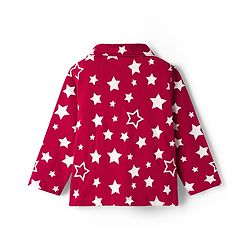 Babyhug Cotton Knit Full Sleeves Co-ords Night Suit with Star Print - Maroon
