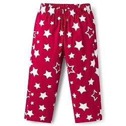 Babyhug Cotton Knit Full Sleeves Co-ords Night Suit with Star Print - Maroon