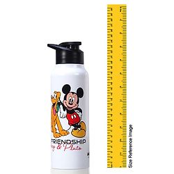 Babyhug Disney Mickey & Friends Stainless Steel Water Bottle - 750ml| Leak Resistant| BPA Free| Rust Proof| Gifting for School Going Boys & Girls| Convenient Flip Cap| Ideal for Home and Outside Use