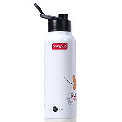 Babyhug Disney Mickey & Friends Stainless Steel Water Bottle - 750ml| Leak Resistant| BPA Free| Rust Proof| Gifting for School Going Boys & Girls| Convenient Flip Cap| Ideal for Home and Outside Use