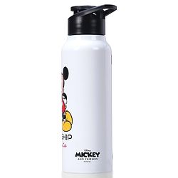 Babyhug Disney Mickey & Friends Stainless Steel Water Bottle - 750ml| Leak Resistant| BPA Free| Rust Proof| Gifting for School Going Boys & Girls| Convenient Flip Cap| Ideal for Home and Outside Use