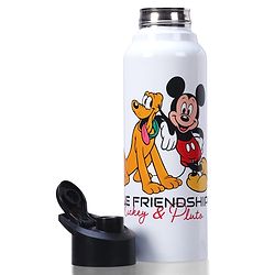 Babyhug Disney Mickey & Friends Stainless Steel Water Bottle - 750ml| Leak Resistant| BPA Free| Rust Proof| Gifting for School Going Boys & Girls| Convenient Flip Cap| Ideal for Home and Outside Use