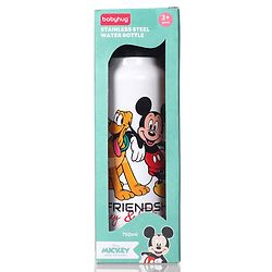 Babyhug Disney Mickey & Friends Stainless Steel Water Bottle - 750ml| Leak Resistant| BPA Free| Rust Proof| Gifting for School Going Boys & Girls| Convenient Flip Cap| Ideal for Home and Outside Use