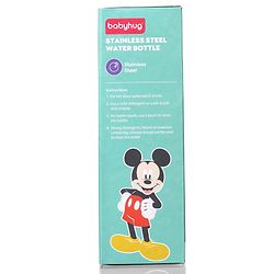 Babyhug Disney Mickey & Friends Stainless Steel Water Bottle - 750ml| Leak Resistant| BPA Free| Rust Proof| Gifting for School Going Boys & Girls| Convenient Flip Cap| Ideal for Home and Outside Use