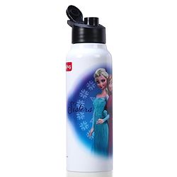 Babyhug Disney Frozen Stainless Steel Water Bottle - 750ml| Leak Resistant| BPA Free| Rust Proof| Gifting for School Going Boys & Girls| Convenient Flip Cap| Ideal for Home and Outside Use
