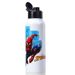 Babyhug Marvel Spiderman Stainless Steel Water Bottle - 750ml| Leak Resistant| BPA Free| Rust Proof| Gifting for School Going Boys & Girls| Convenient Flip Cap| Ideal for Home and Outside Use