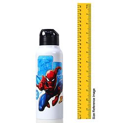 Babyhug Marvel Spiderman Stainless Steel Water Bottle - 750ml| Leak Resistant| BPA Free| Rust Proof| Gifting for School Going Boys & Girls| Convenient Flip Cap| Ideal for Home and Outside Use